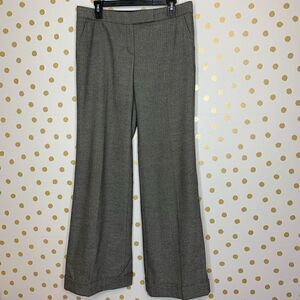 𝅺ELIE Tahari Wide Leg Wool Herringbone Cuffed Pants 8